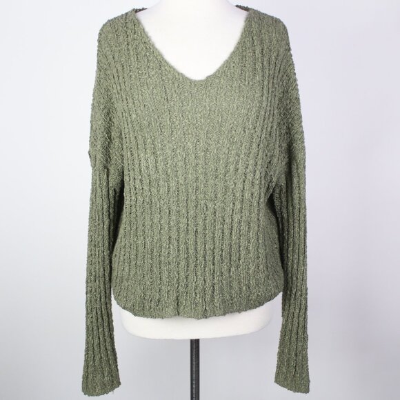 ILLA ILLA Sweaters - ILLA ILLA Womens Medium Ribbed Dolman Slouchy Cropped Sweater